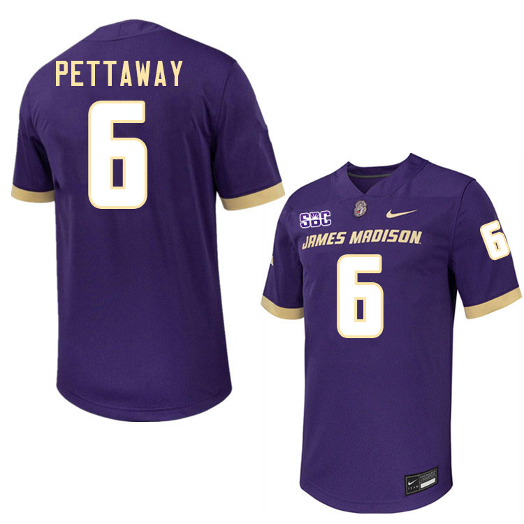 #6 George Pettaway JMU Jersey,James Madison Dukes Football Jerseys Stitched-Purple